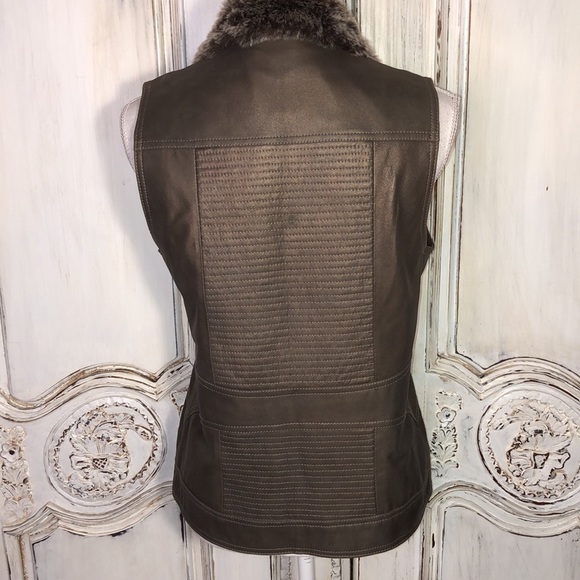 In Suede Size Small Bronze Metallic 100% Leather Shell Fully Lined Vest - Picture 10 of 14